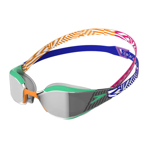 Speedo Hyper Elite Mirror Goggles - Green/Orange-Goggles-Speedo-SwimPath