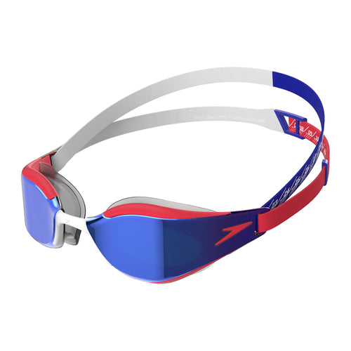 Speedo Hyper Elite Mirror Goggles - Red/Blue-Goggles-Speedo-SwimPath