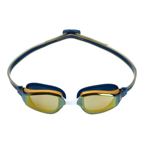 Aqua Sphere Fastlane Titanium Mirror Goggles - Navy/Gold-Goggles-Aqua Sphere-SwimPath