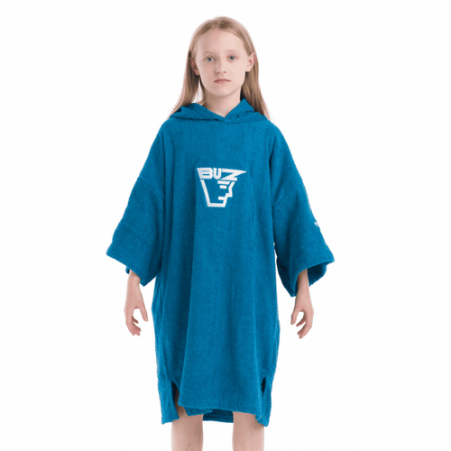 Buz Junior Unisex Hooded Changing Robe - Sea Teal-Changing Robe-Buz-SwimPath