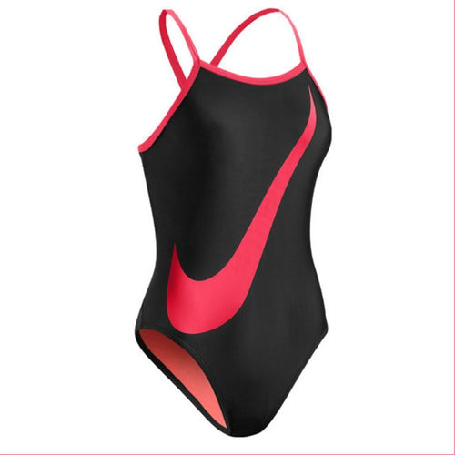 Nike Big Swoosh Women's Swimsuit - Black Pink-Swimsuit-Nike-28-SwimPath