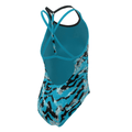 Nike Watercolor T-Crossback One Piece Girls Swimsuit - Blue Lightning-Swimsuit-Nike-SwimPath