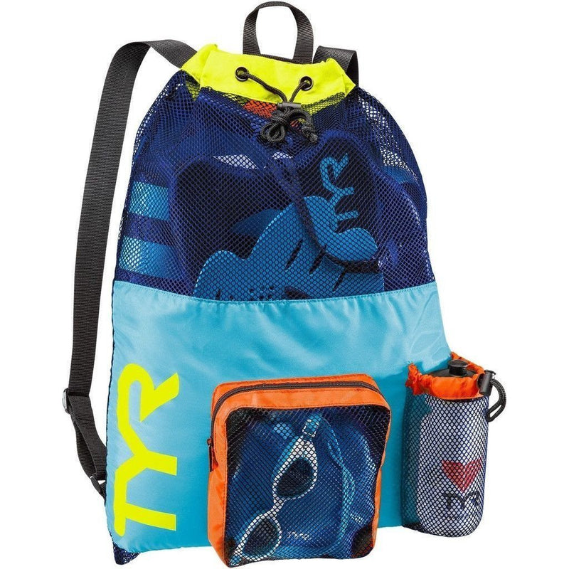 TYR Mesh Mummy Backpack - Blue Yellow-Bags-TYR-Blue/Yellow-SwimPath